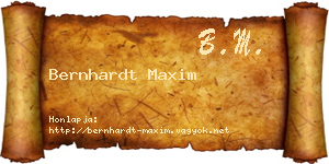 Bernhardt Maxim névjegykártya